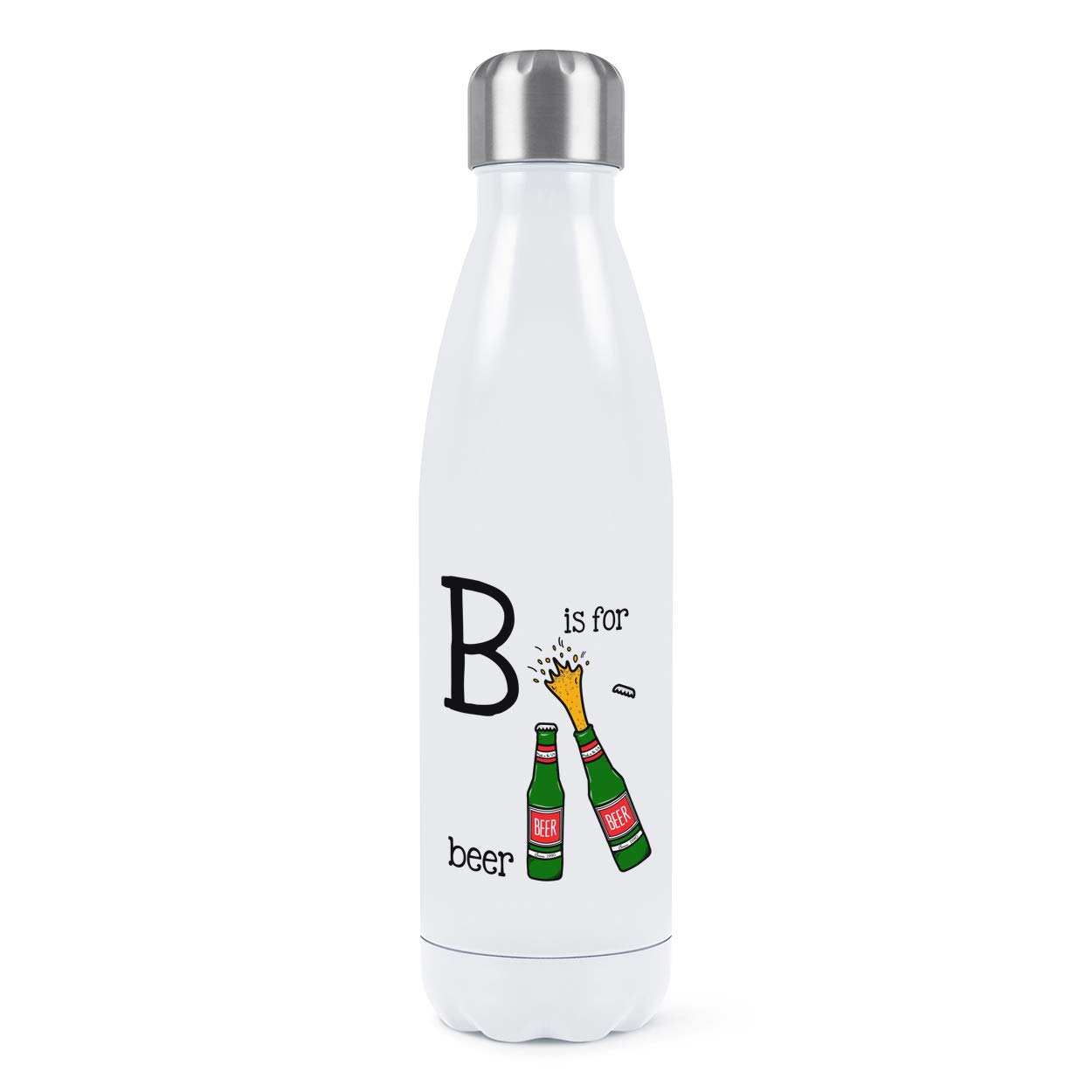 Gourde isotherme inox 500ml bouteille eau sport double paroi blanche