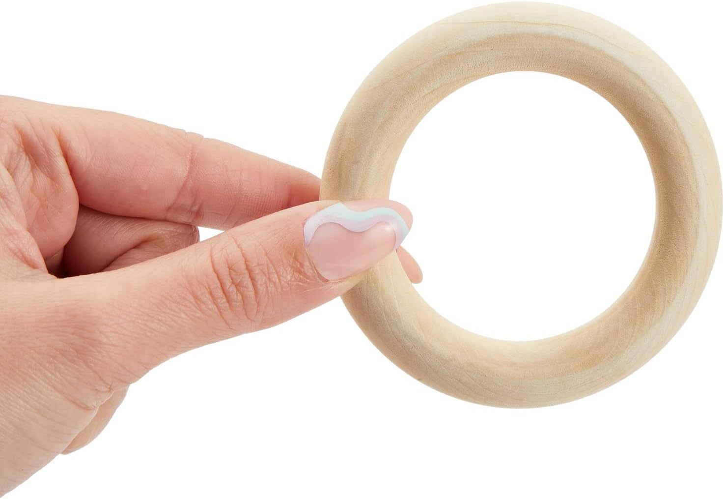 Wooden Rings for Crafts, Macrame, Crochet, Jewelry Making, Natural Unfinished 3 Inch Wood Rings (75mm, 30 Pack) - Image 6