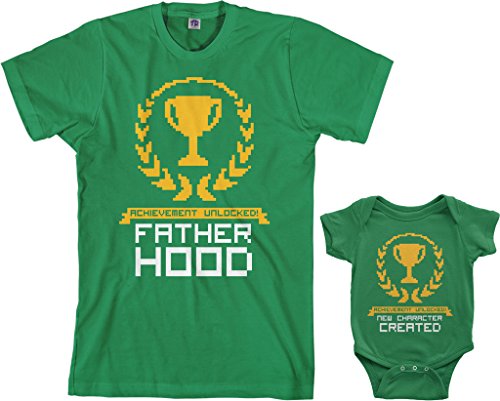 Image of Threadrock Achievement Unlocked Infant Bodysuit & Men's T-Shirt Matching Set