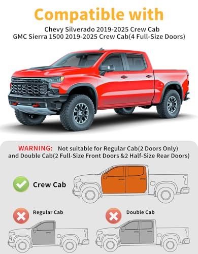 Image of in-Channel Extra Durable Rain Guards for Chevy Silverado /GMC Sierra 1500 2019-2026 Crew Cab,Extra-Thick,Window Visors,Window Deflectors,Vent Visors,Vent Shades,Truck Accessories,PC
