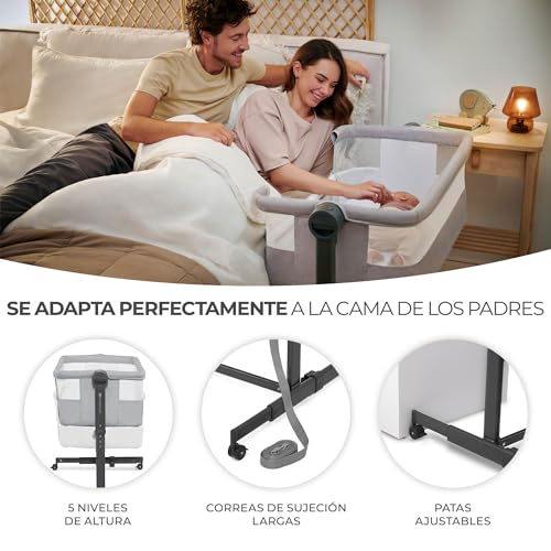 Variante de Kinderkraft cuna colecho Neste UP 2 Gris Cloro