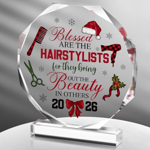 CroBlissful Christmas Hairdresser Gifts 2026 Acrylic Plaque Desk Decor