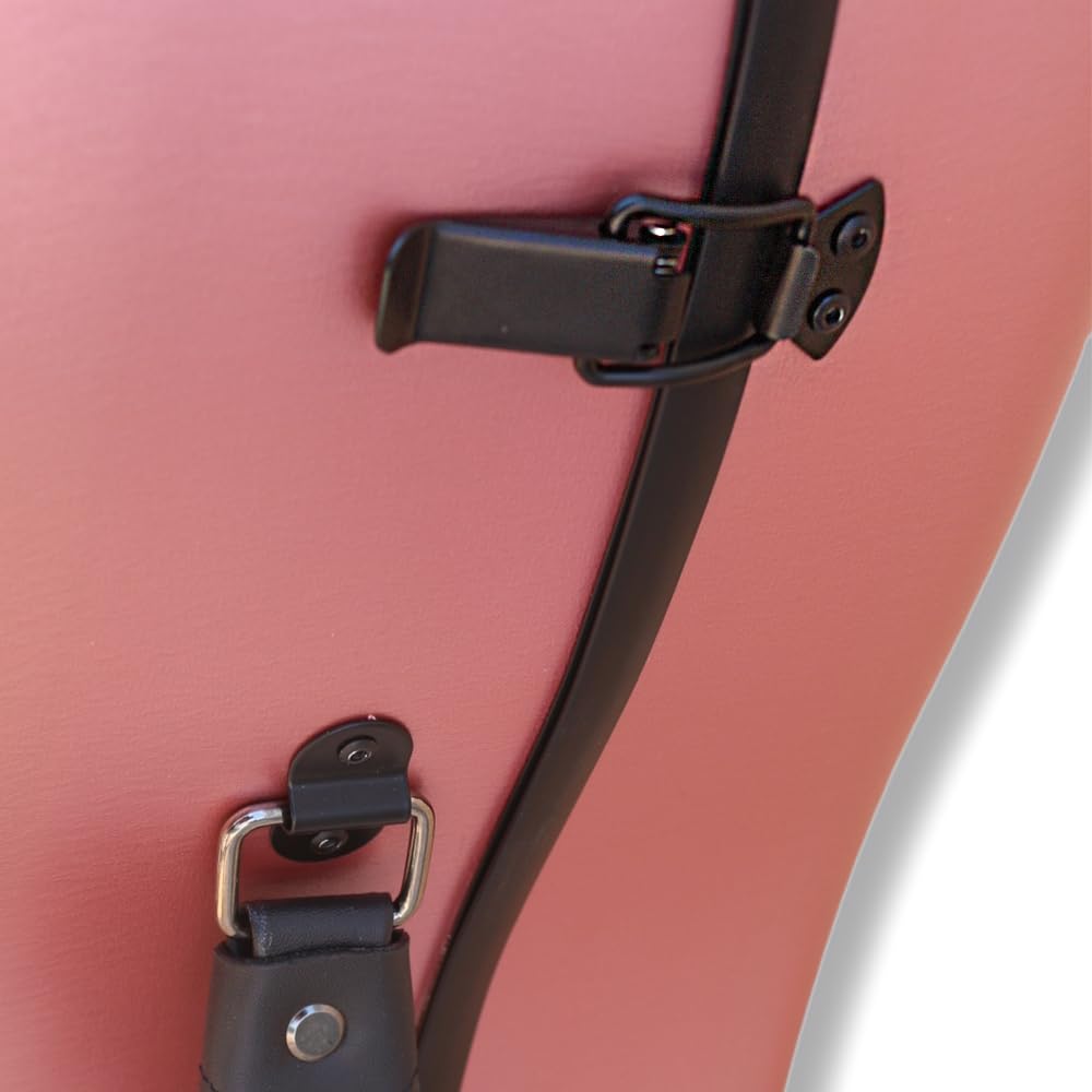 Yinfente Custodia per violoncello in fibra di carbonio 4/4, manico incorporato, ruota, cinturino posteriore, portatile, custodia rigida per violoncello, leggera, impermeabile, oro rosa