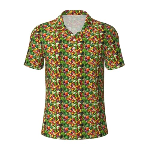 Polo respirant homme à manches courtes avec imprimé légumes frais