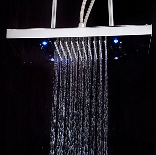 Pomme de douche cascade chromée de luxe pour robinet mitigeur encastré