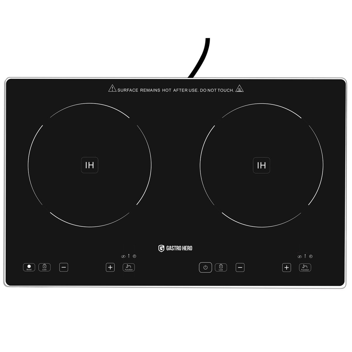 GastroHero Doppel Induktionskochfeld ECO 3500 W Induktionsplatte 2 Kochzonen Touch Kochfeld Edelstahl Glas Induktionsherd Timer 60–240 °C Gastro Catering Küche