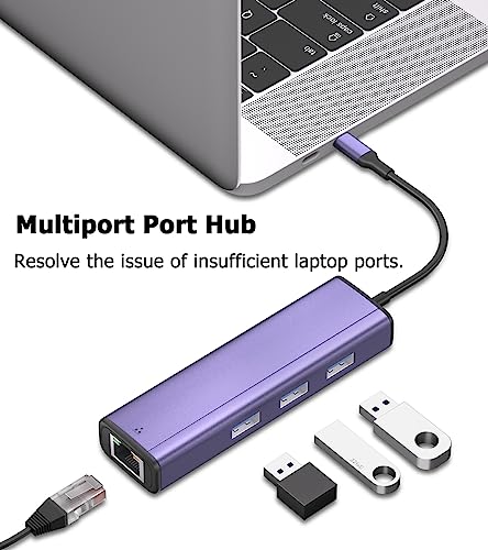 Adaptateur USB C Ethernet RJ45 multiport compatible Chromebook Surface MacBook - 2