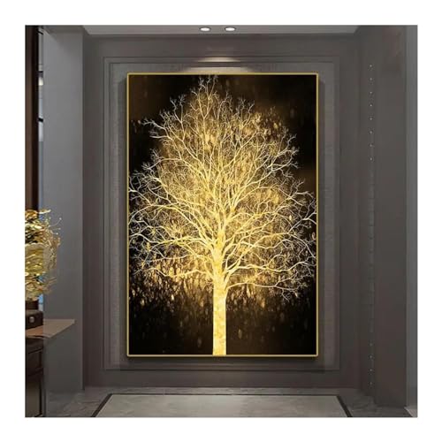 Affiches d'arbre d'or de luxe JGGXHM, toile premium 20x35cm avec cadre interne