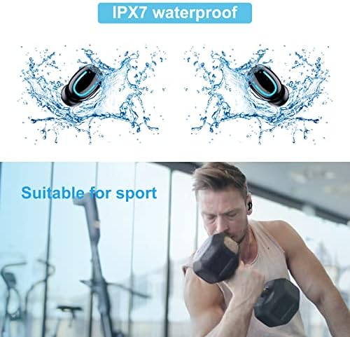 Wireless Earbuds,Bluetooth Earbuds with Mic,Button Control Wireless Headphones,Mini True Wireless Earbud with Microphone in-Ear Noise Cancelling Earphone Waterproof Wireless Earphones for Work Sport