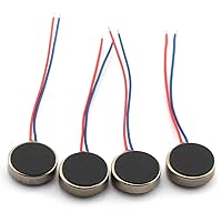 Vista 6 de DZS Elec 4 piezas Mini motor de vibración con cable de plomo de 1.378 in de longitud DC 3 V 85 mA 12000 rpm motor plano tipo botón para teléfono