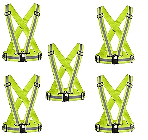 RBGIIT Safety Vest with 5 Pack,Reflective Belts Provides High Visibility for Men and Women,Ultralight and Comfy for Walking (B09V32YNK9) Amazon Price History, Amazon Price Tracker