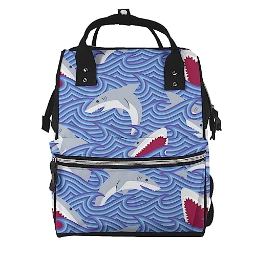 Sac à langer requin fourrager grand sac à dos multifonction mixte bébé fille garçon