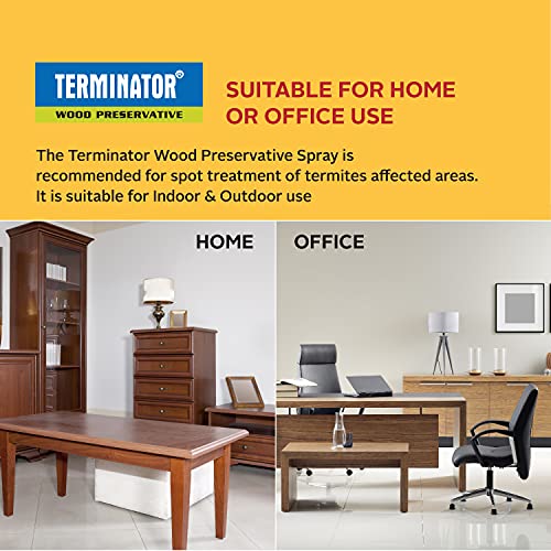 Image of Pidilite Terminator Eco-Friendly Termite Killer Spray TermiteKitchen and Wood Preservative (320 ml) & Terminator Eco-Friendly Wood Preservative and Termite, Borer, Insect Repellant Spray (500 ml)