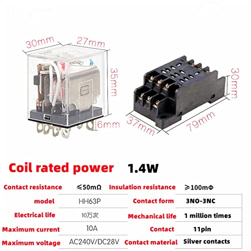 Interrupteur 11 broches LY3NJ pour la rénovation de tableaux électriques AC 220V - 8
