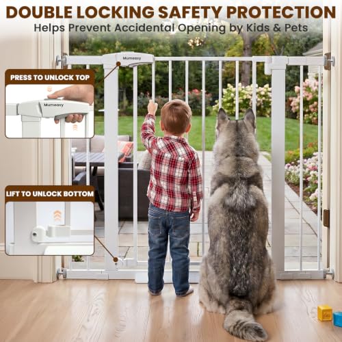 Image of Mumeasy 36 inch Extra Tall Baby Gate for Stairs, 29.7-43 inch Auto Close Dog Gate