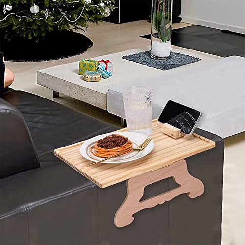 Bandeja De BraçO De Sofá De Bambu ， Feito De Bambu Natural Economizar EspaçO Bandeja De Mesa Para Br