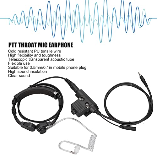 Fone de ouvido com microfone para garganta, tubo acústico com cancelamento de ruído Tencil fone de o