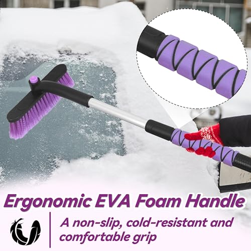 Gardzen 2 Packs 32" Snow Brush and Ice Scraper for Car Windshield, 2-in-1 Car Snow Brush and Ice Scraper, Extendable Snow Scraper with Brush, Snow Removal for Cars SUVs by Gardzen - Image 2