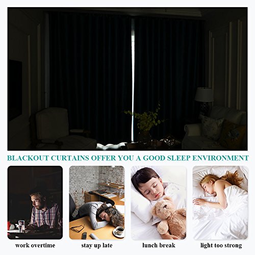 NICETOWN Black Out Curtain Panels for Kitchen - Energy Smart Decoration Thermal Insulating Blackout Drapes/Draperies for Small Window (2 Panels, 42 inches Wide by 45 inches Long)