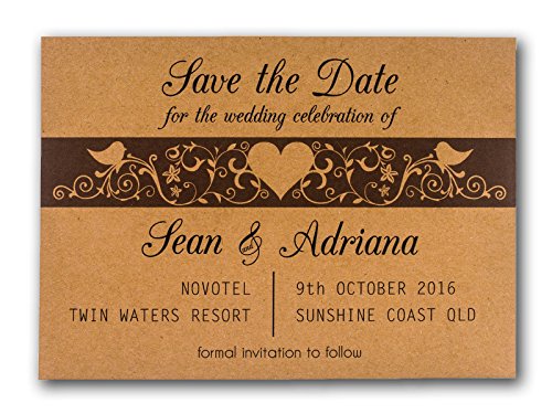 Summer-Ray 72 Brown Kraft Forever Love Wedding Save The Date