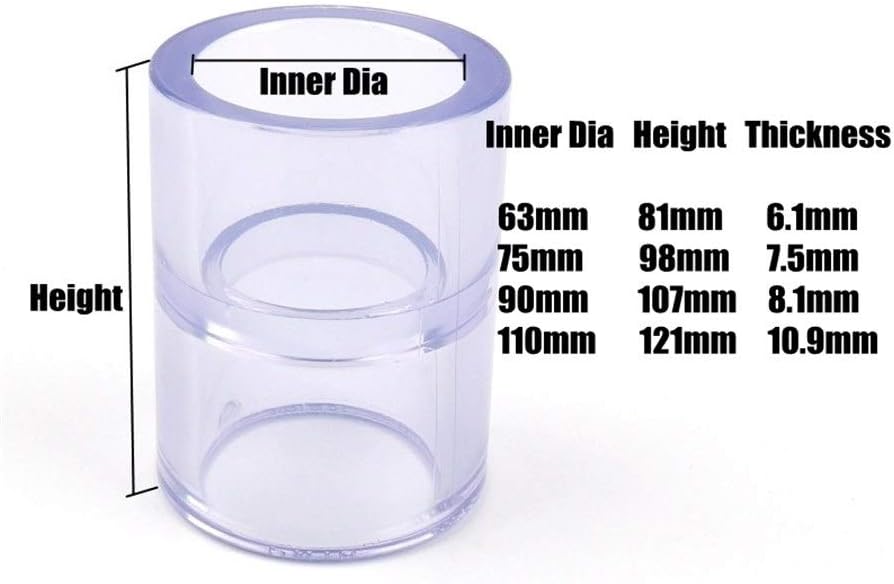 Pipe connector 2pcs I.D 63-110mm Transparent PVC Pipe Connectors Industrial Garden Irrigation Parts Aquarium Fish Tank Direct UPVC Tube Joints