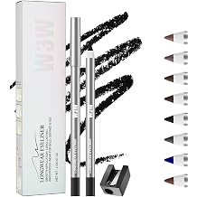Eyeliner Pencil, Longwear Waterproof Gel Eyeliner Pen, Smooth Gliding Eye Liner Pen with Built-in Sharpener, Smudge Proof Long Lasting Colored Eyeliners Eye Makeup Tools 05 Liquorice