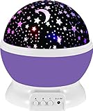 Baby Night Light Lamp Uinstone Moon Star Projector 360 Degree Rotation Romantic Rotating Cosmos Star Sky Moon Projector for Children Kids Bedroom - 9 Light Color Changing With 4.9 FT (1.5 M) USB Cable