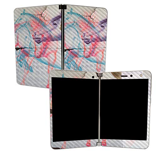 Image of MIGHTY SKINS Carbon Fiber Skin for Microsoft Surface Duo - Damaged Horses | Protective, Durable Textured Carbon Fiber Finish | Easy to Apply | Made in The USA