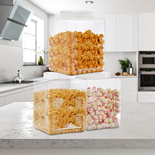 Elsjoy 2 Pack 1.3 Gallon Plastic Jars, Plastic Gallon Containers With Lids, Large Square Plastic Food Storage Jar For Kitchen, Dry Food, Snack #TOP7