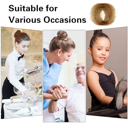 image for Zonon 50Pcs Bun Hair Nets & 40Pcs U Shaped Pins for Ballet, Invisible 