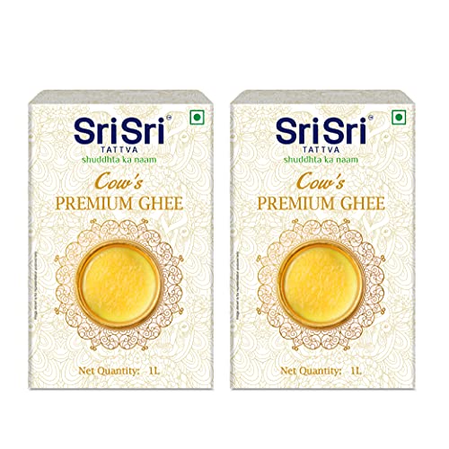 Sri Sri Tattva Cow's Premium Ghee 2 litre | Rich Aroma & Authentic Taste | Premium Quality Ghee | Excellent for Digestion | Traditional Goodness | (1L