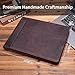 Geslun Custom 7 Ring Check Binder, Engraved Genuine Leather Business Checkbook Cover Holder, 3-On-A-Page for 600 Checks (9 x 13”), Desk Commercial Cheque Zippered Folder, Dark Brown