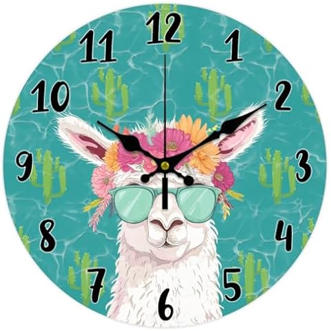 CHGCRAFT 12-inch Alpaca Wooden Wall Clock Cover