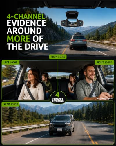 Acer Gadget 4 Channel Dash Cam 2.5K Front + 1080P Left, Right & Rear Camera - image 2