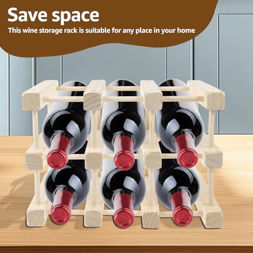 Soporte de madera para 10 botellas de vino miniatura 4