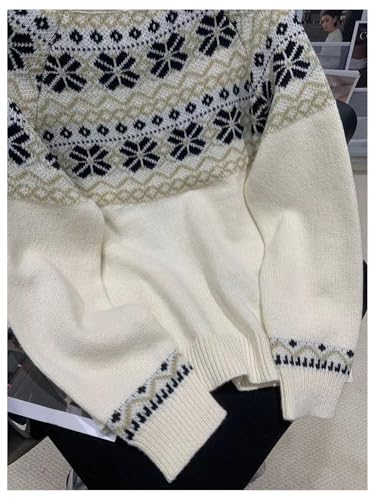 Floerns Women's Tribal Print Long Sleeve Chunky Sweater Crewneck Knitted Pullover Top4