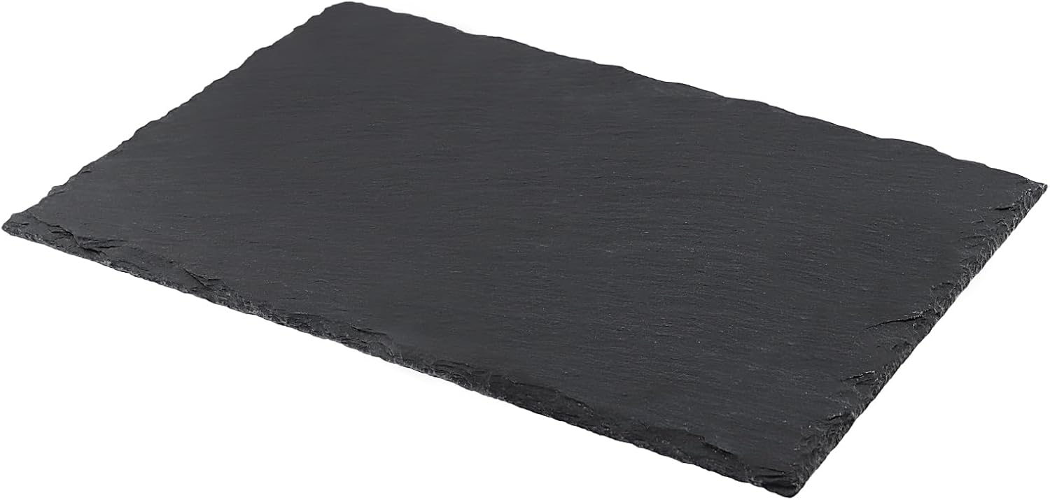ZOENHOU 8 Pack 12x8 Inch Slate Cheese Board,Natural Rectangle Slate Cheese Plates, Black Slate Serving Plates For Cheese,Meat,Appetizers