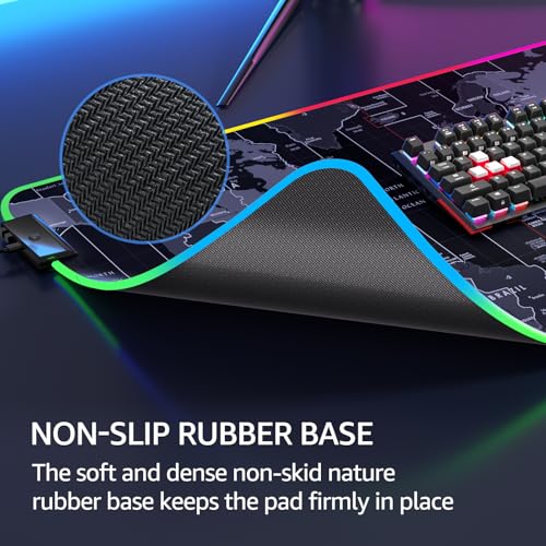 image for KTRIO RGB Large Gaming Mouse Pad with Stitched Edges, Superior Micro-W