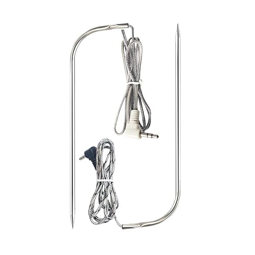 Miniatura 2 de Sonda de carne impermeable de repuesto, 2 unidades y 15 revestimientos de grasa, compatible con parrillas de barbacoa Traeger, con 1 cubo de goteo