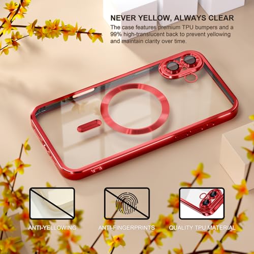Image of Misea Magnetic for iPhone 17 Case Compatible with MagSafe Red