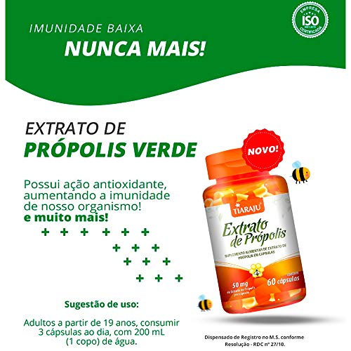 Extrato de Própolis 50mg - 60 Cápsulas - Tiaraju