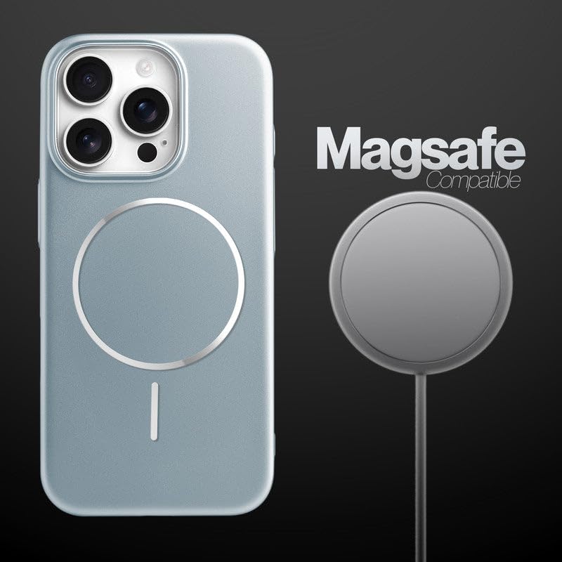 Image of AIBEX Ultra-Thin Mag-Saf Back Cover Case Compatible with iPhone 16 Pro Max| Slim Fit Scratch-Resistant Matte | Magnetic Wireless Charging | Microfibre Lining | Camera Protection (PC Material) - Silver