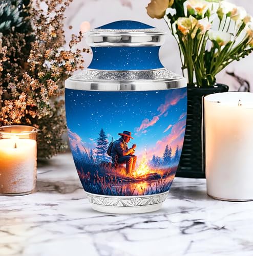 Image of Cowboys Urn Memorial Keepsakes for Ashes 1 Large & 2 Small | Cremation Urns for Adult Men & Women, Funeral Urns for Mom & Dad