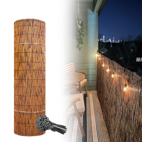 Pantalla de bambú natural para jardín y valla de privacidad exterior de 110x500 cm 2