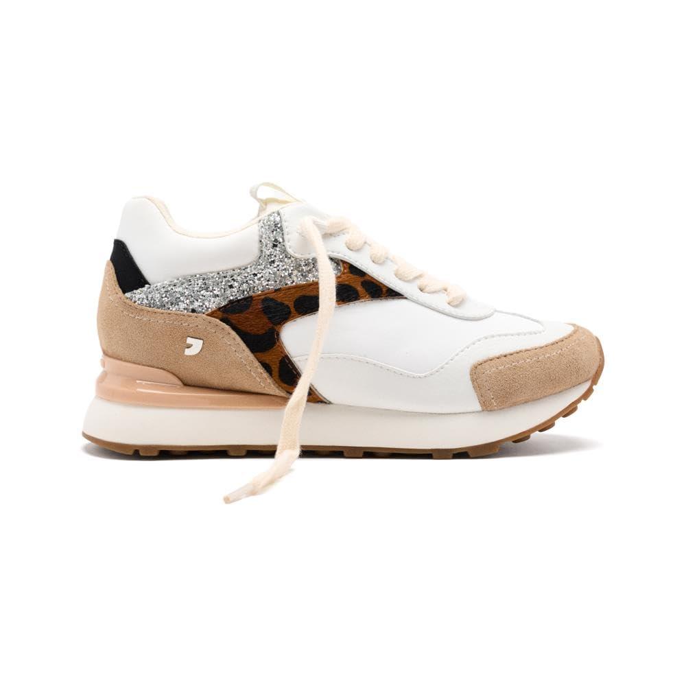 Sneakers Pelle con Zeppa Leopardata E Shine Etna