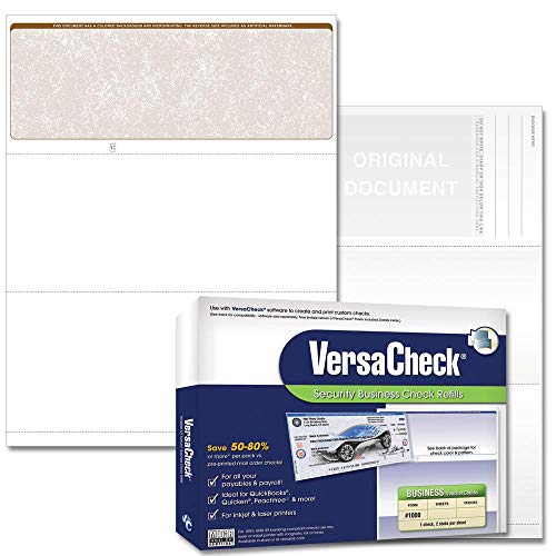 VersaCheck seguridad negocio recambios de cheques para contabilidad en hojas marrón classic