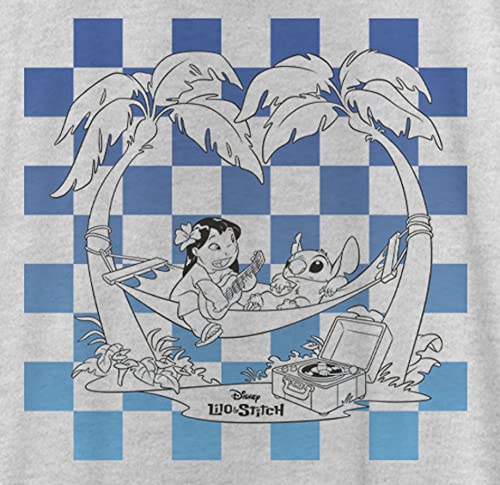 Image of Junior's Lilo & Stitch Blue Checkered Palm Trees Racerback Tank Top