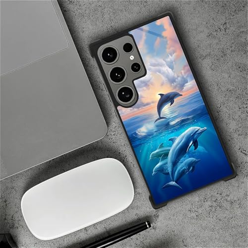 FKBRCL4U for Samsung Galaxy S24 Ultra Case, Sunset Dolphin Ocean Pattern Graphic Design Girl Boy Soft Silicone Hard Acrylic Shock Protection for Samsung Galaxy S24 Ultra - image 6