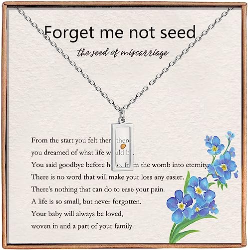 Haoze Miscarriage Gifts for Mothers Forget Me Not Seed Necklace Loss Grief Sympathy Gift Loss Memorial Gifts Jewelry