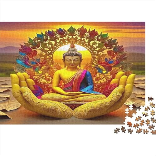 Juego de puzzle de Buda meditando para adultos con 1000 piezas de papel